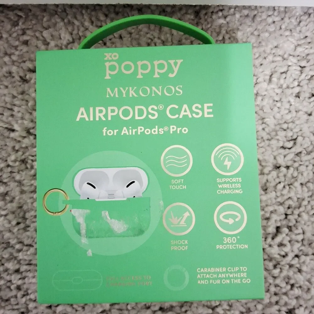 AirPods Pro Case XO Poppy Soft & Smooth Wireless Charging Green Case Brand New